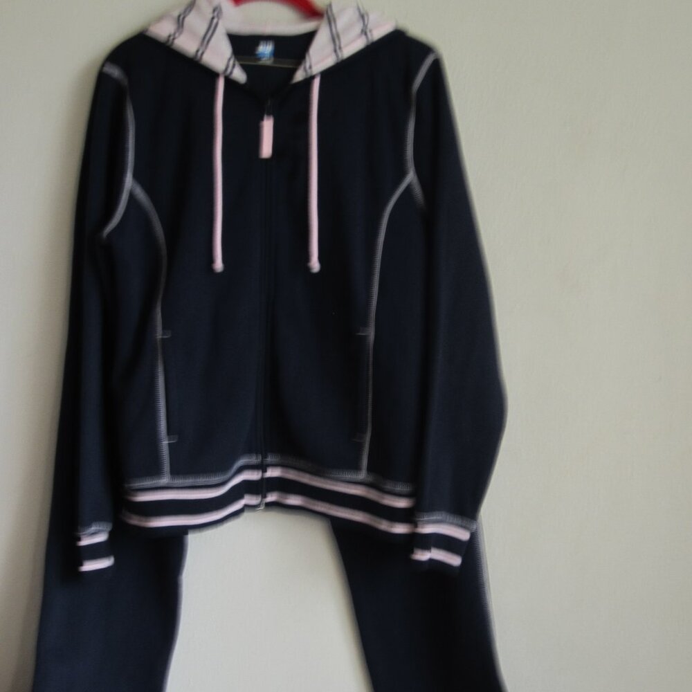 SJB Active Medium Dark Blue with Light Pink Trim Stylish Activewear Set